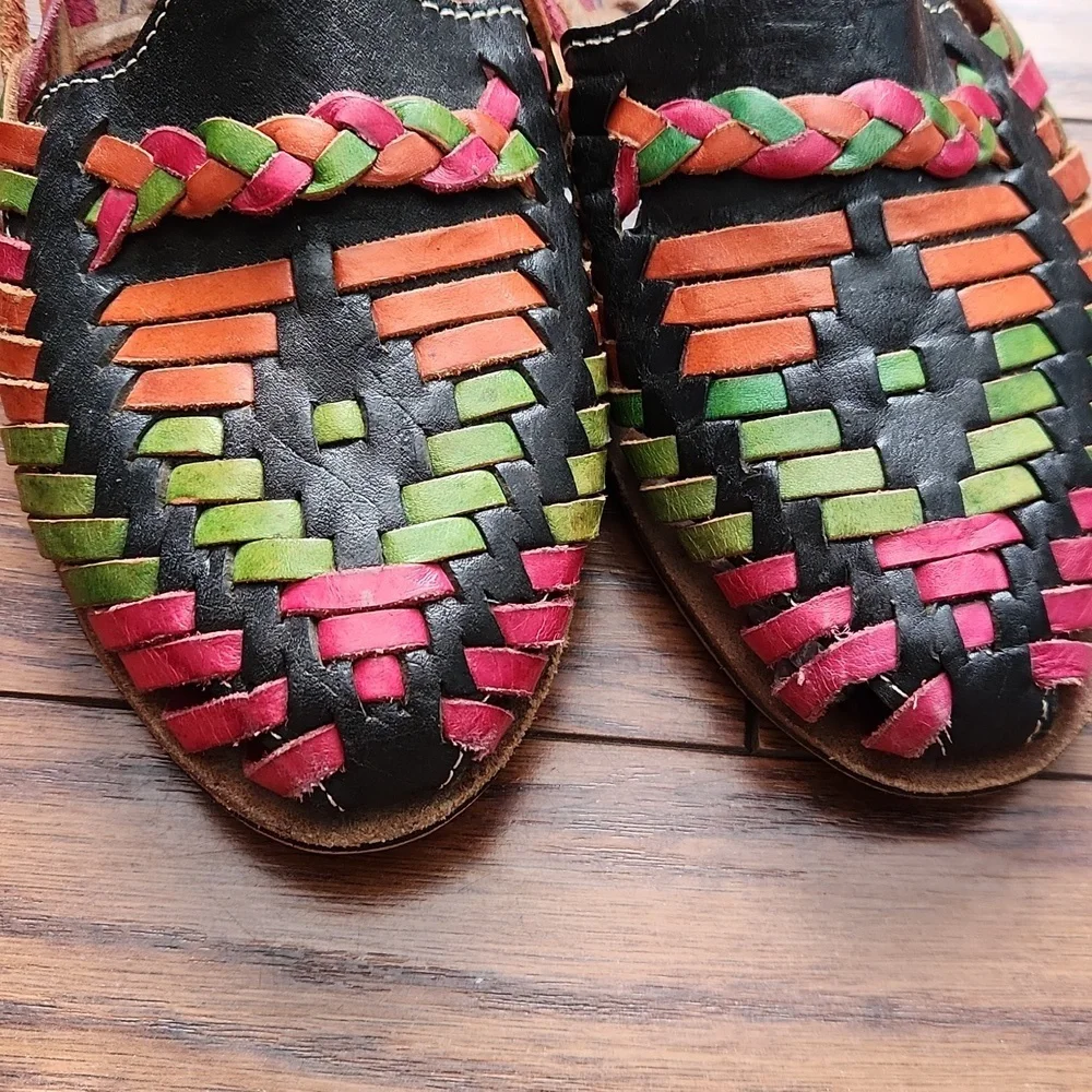 Huarache Multicolor Leather Flats - Picture 4 of 5